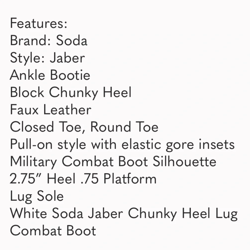 SODA white Jaber lug boots